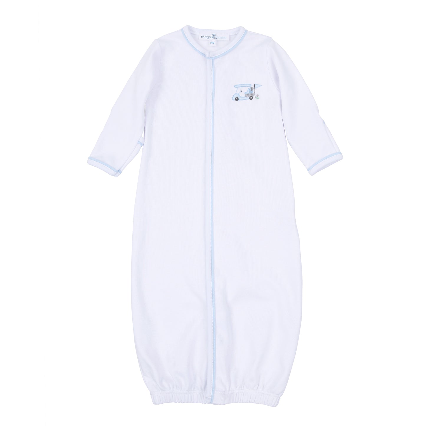 Little Golfer Hand-Embroidered Converter - Light Blue