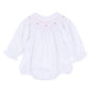 Grace Bishop Long Sleeve Bubble - White Pink - Magnolia Baby Girl