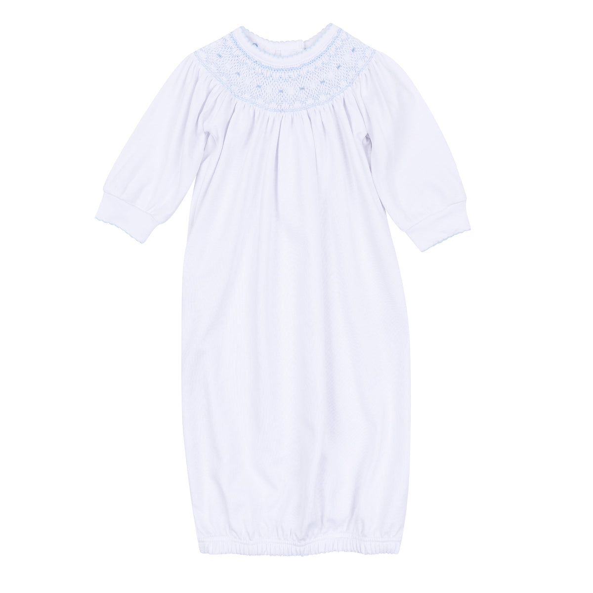 George Bishop Gown - White Light Blue - Magnolia Baby Boy