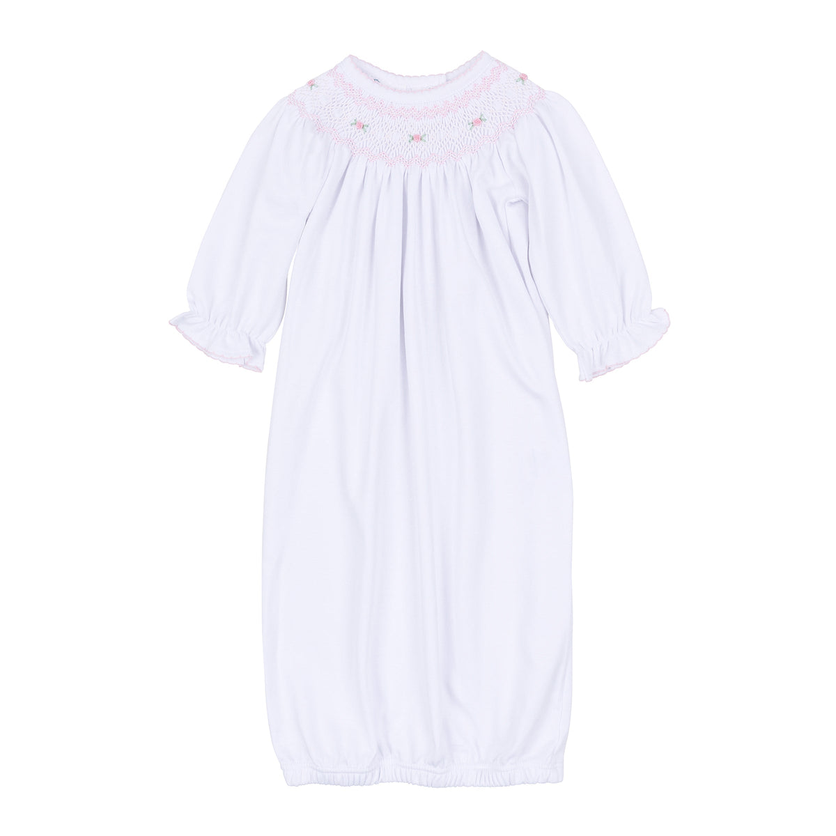 Grace Bishop Gown - White Pink - Magnolia Baby Girl