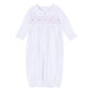 Grace Smocked Gown - White Pink - Magnolia Baby Girl