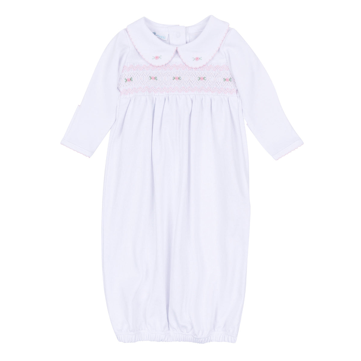 Grace Smocked Gown - White Pink - Magnolia Baby Girl