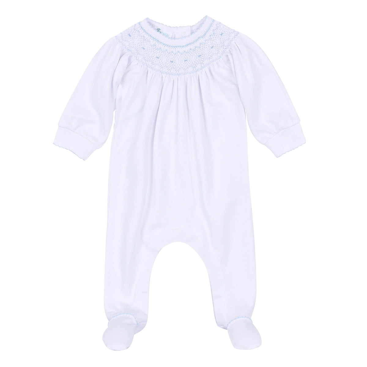 George Bishop Footie - White Light Blue - Magnolia Baby Boy