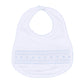George Smocked Bib - White Light Blue - Magnolia Baby Boy