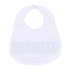 George Smocked Bib - White Light Blue - Magnolia Baby Boy