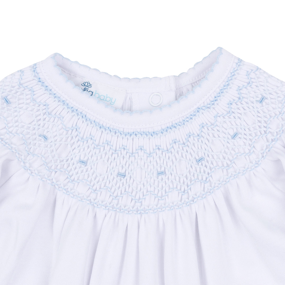 George Bishop Footie - White Light Blue - Magnolia Baby Boy