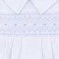 George Smocked Long Sleeve Bubble - White Light Blue - Magnolia Baby Boy