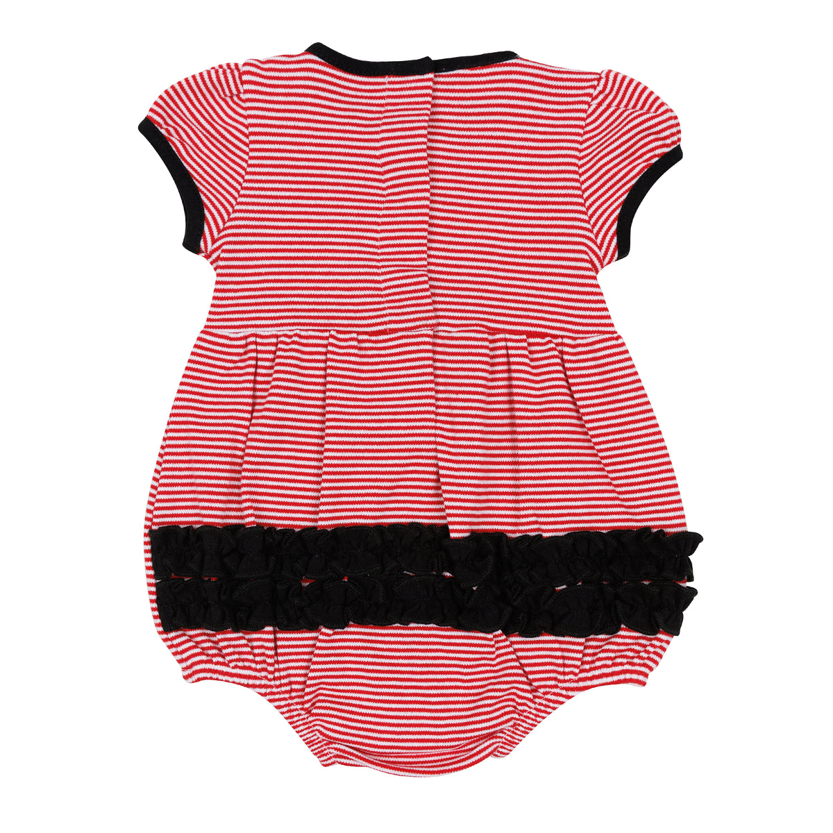 Bulldog Pride Applique Ruffle Short Sleeve Bubble