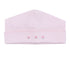 Pink hat with three small pink flowers on a white background