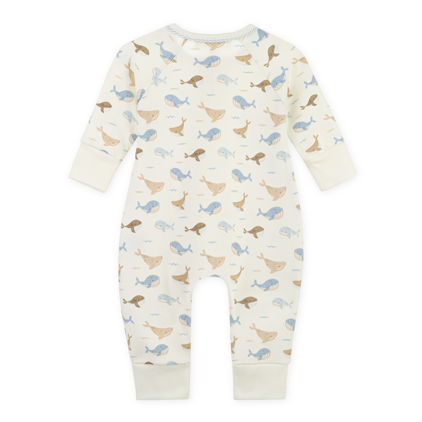 Whale Tales Zip Playsuit - Ivory