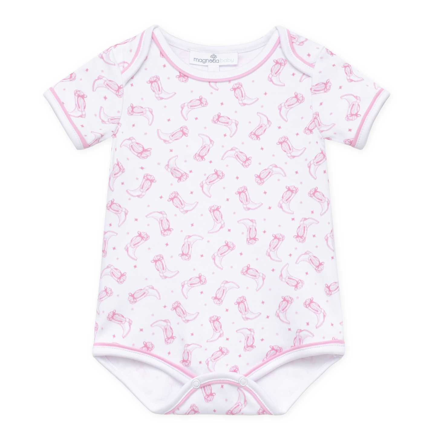 Darling Cowboy Boots Print Bodysuit - Pink