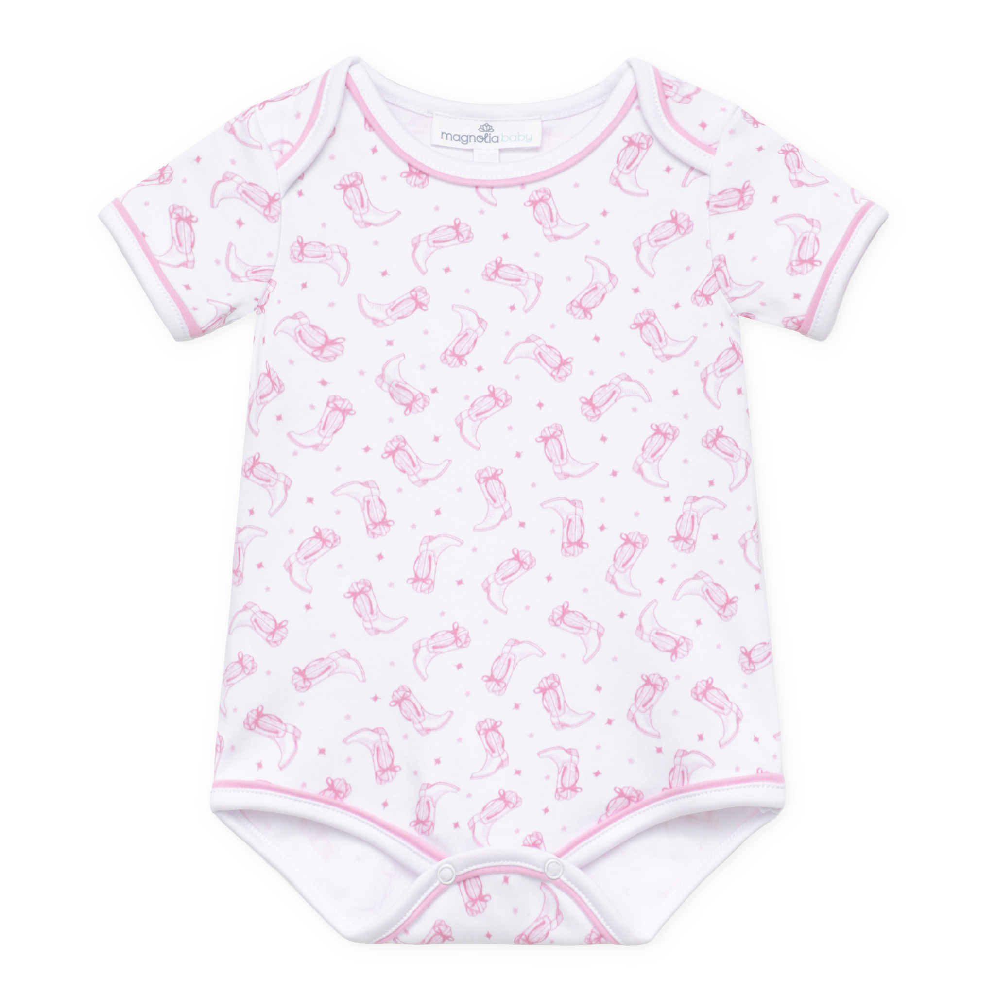 Darling Cowboy Boots Print Bodysuit - Pink