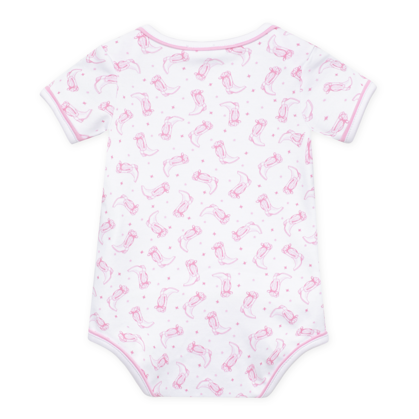 Darling Cowboy Boots Print Bodysuit - Pink