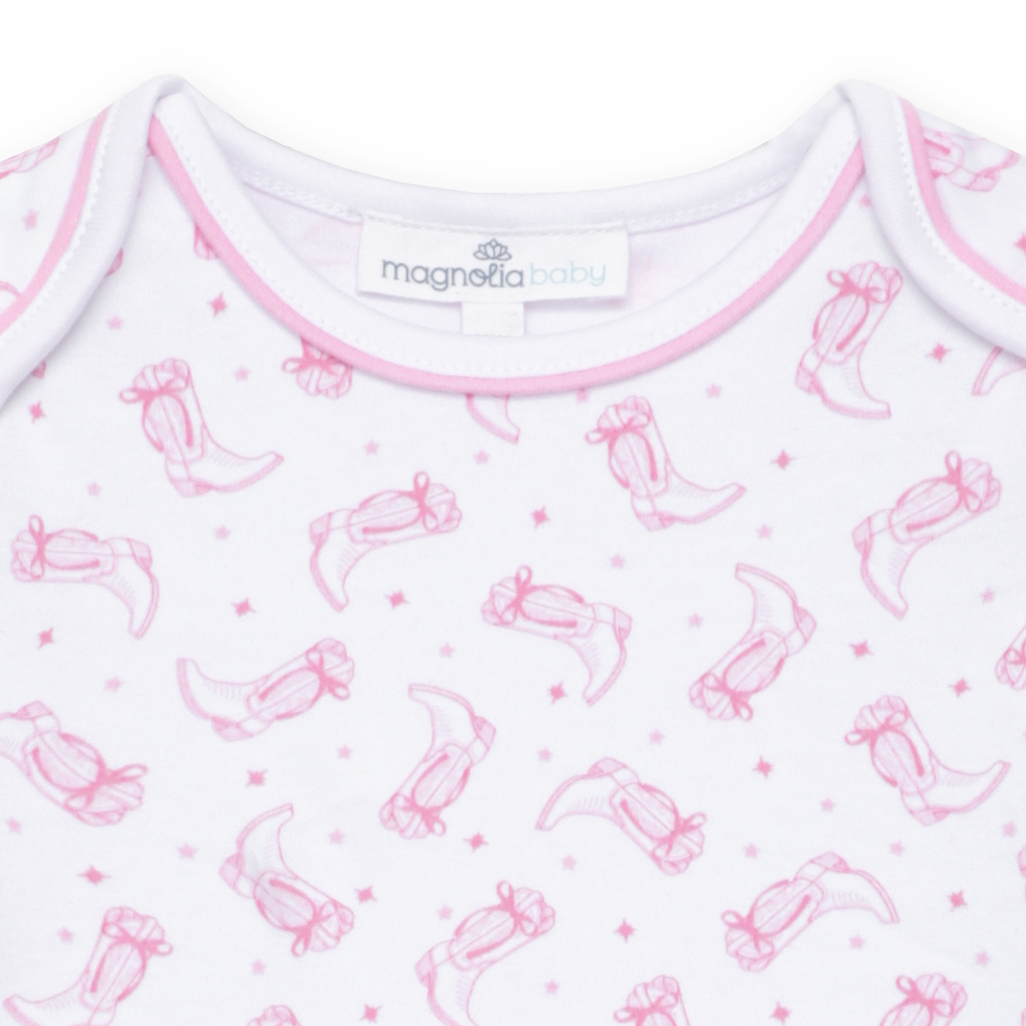 Darling Cowboy Boots Print Bodysuit - Pink