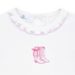 Darling Cowboy Boots Hand-Embroidered Bubble - Pink