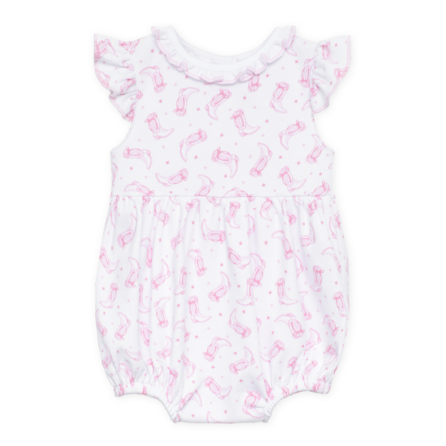 Darling Cowboy Boots Print Bubble - Pink