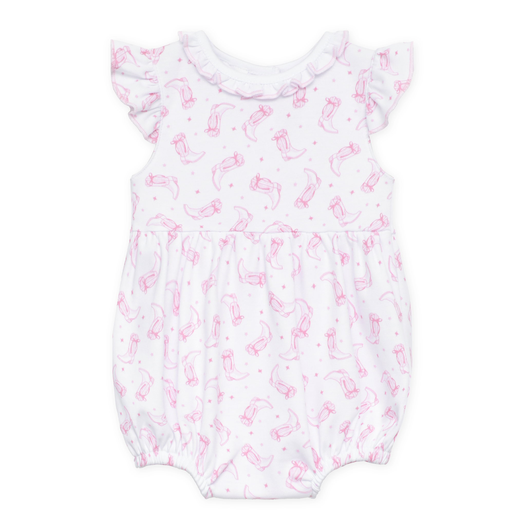 Darling Cowboy Boots Print Bubble - Pink