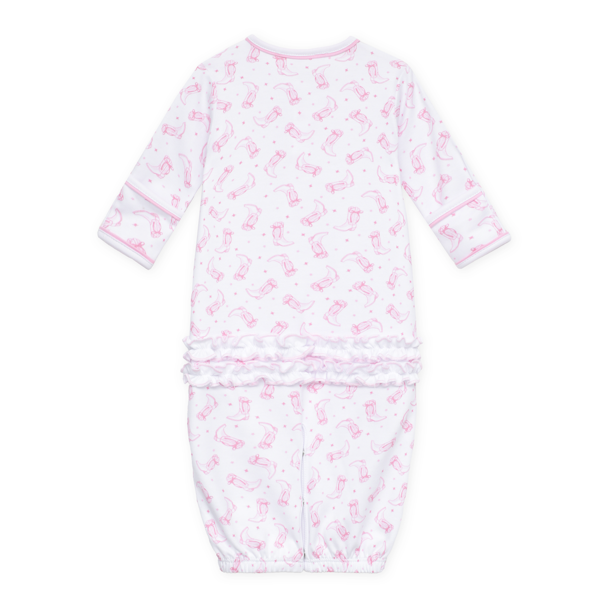 Darling Cowboy Boots Print Ruffle Converter - Pink