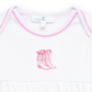 Darling Cowboy Boots Hand-Embroidered Gathered Gown - Pink