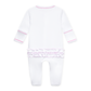 Darling Cowboy Boots Hand-Embroidered Ruffle Footie - Pink