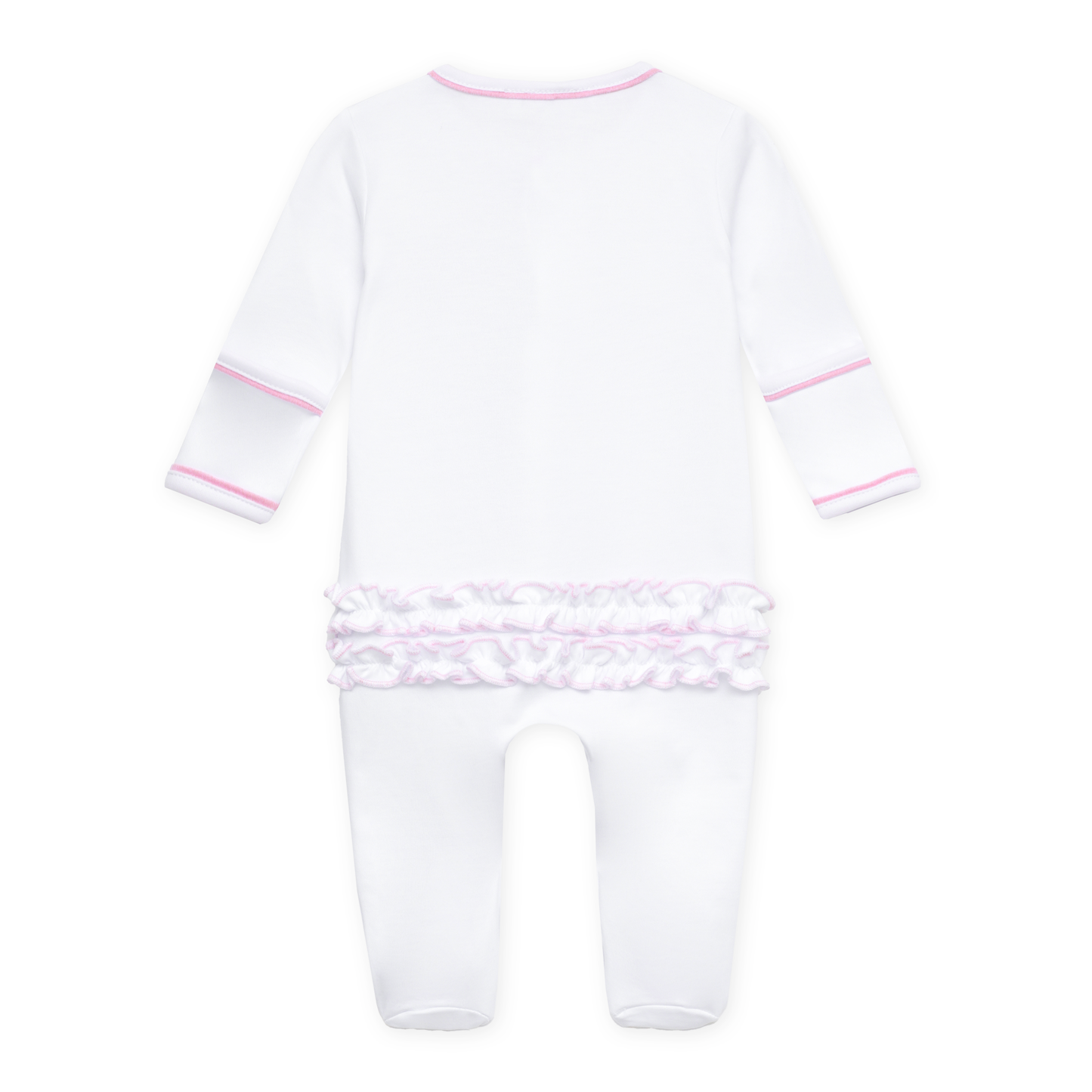 Darling Cowboy Boots Hand-Embroidered Ruffle Footie - Pink