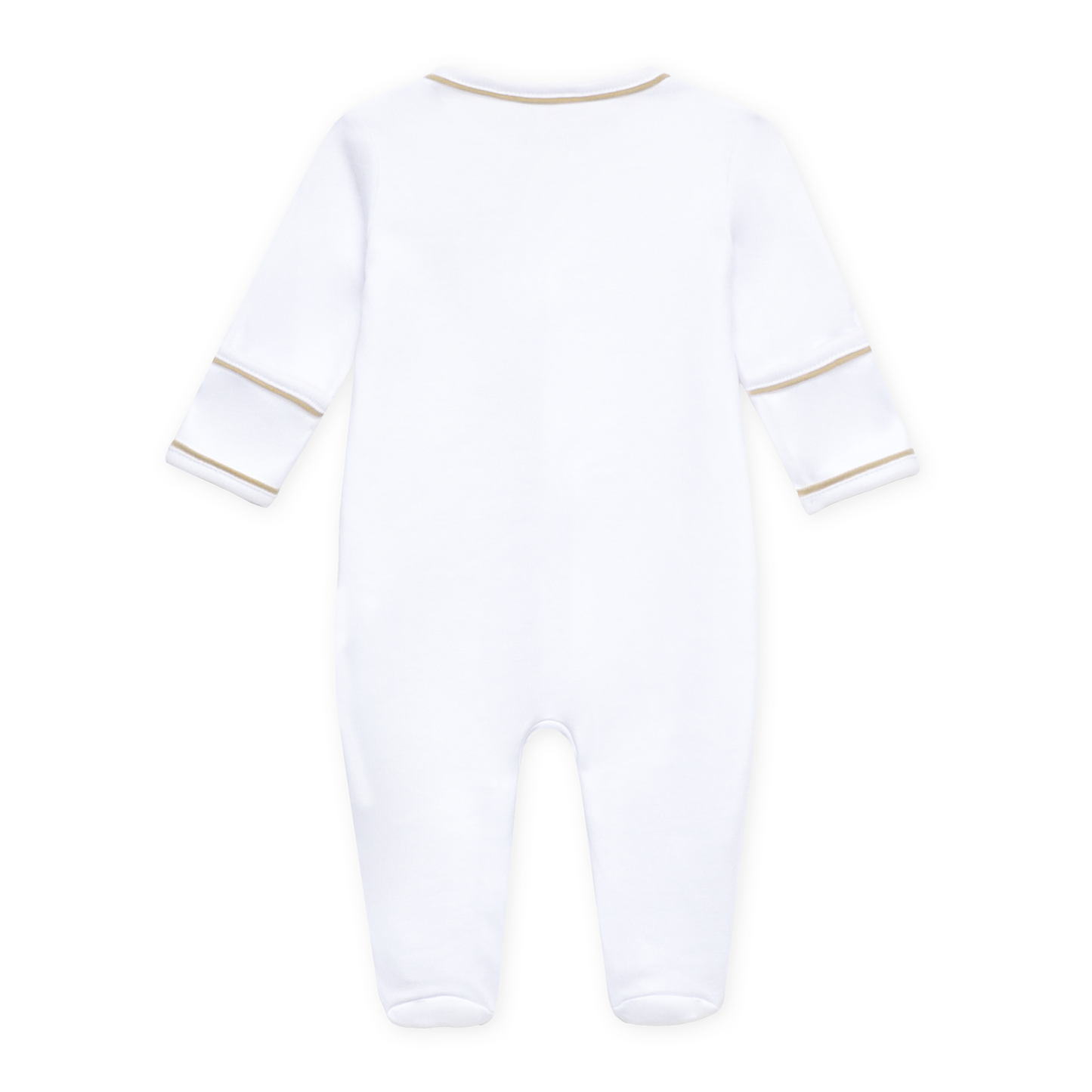 Darling Cowboy Boots Hand-Embroidered Footie - Ivory