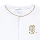 Darling Cowboy Boots Hand-Embroidered Footie - Ivory