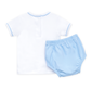 Darling Cowboy Boots Hand-Embroidered Diaper Cover Set - Light Blue