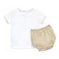 Darling Cowboy Boots Hand-Embroidered Diaper Cover Set - Ivory