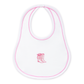 Darling Cowboy Boots Hand-Embroidered Bib - Pink