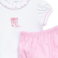 Darling Cowboy Boots Hand-Embroidered Ruffle Diaper Cover Set
