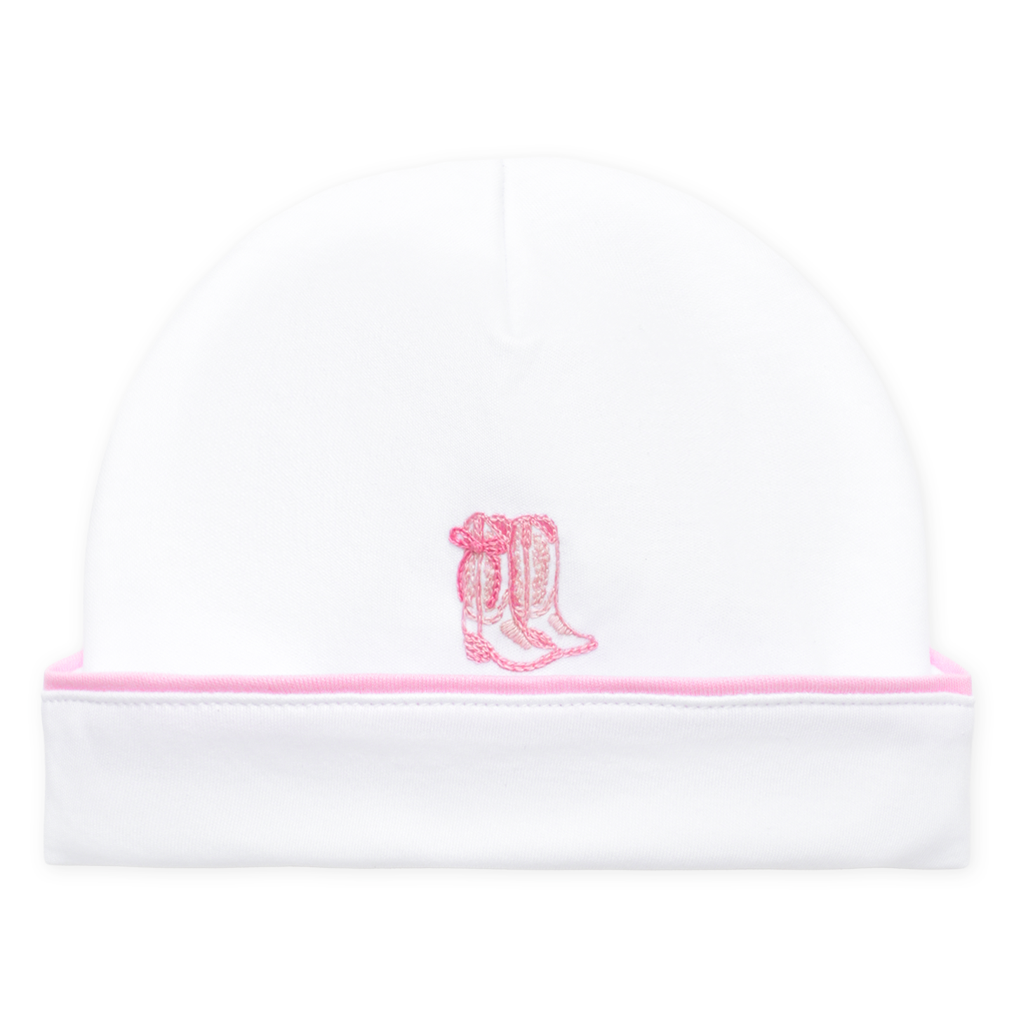 Darling Cowboy Boots Hand-Embroidered Hat - Pink