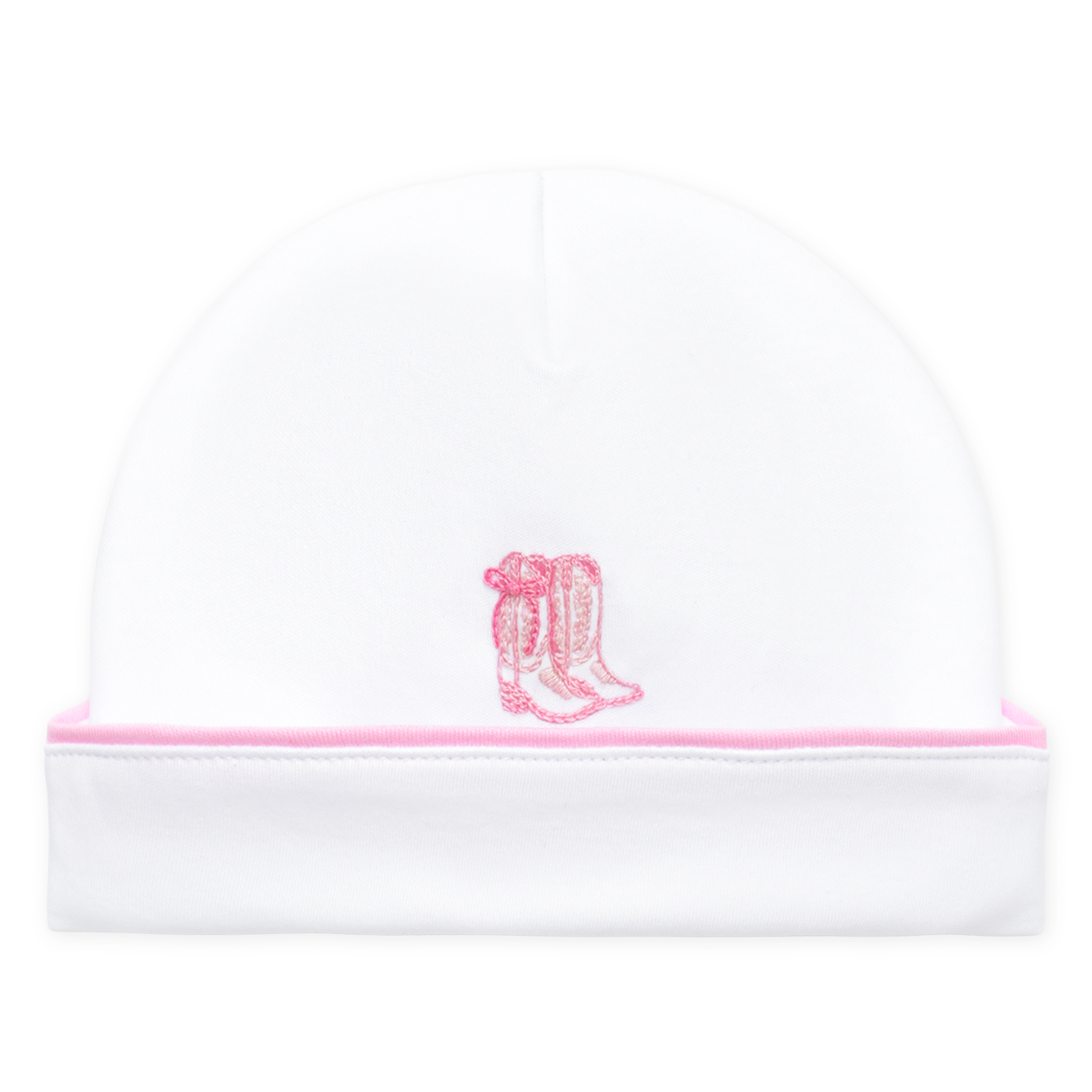 Darling Cowboy Boots Hand-Embroidered Hat - Pink