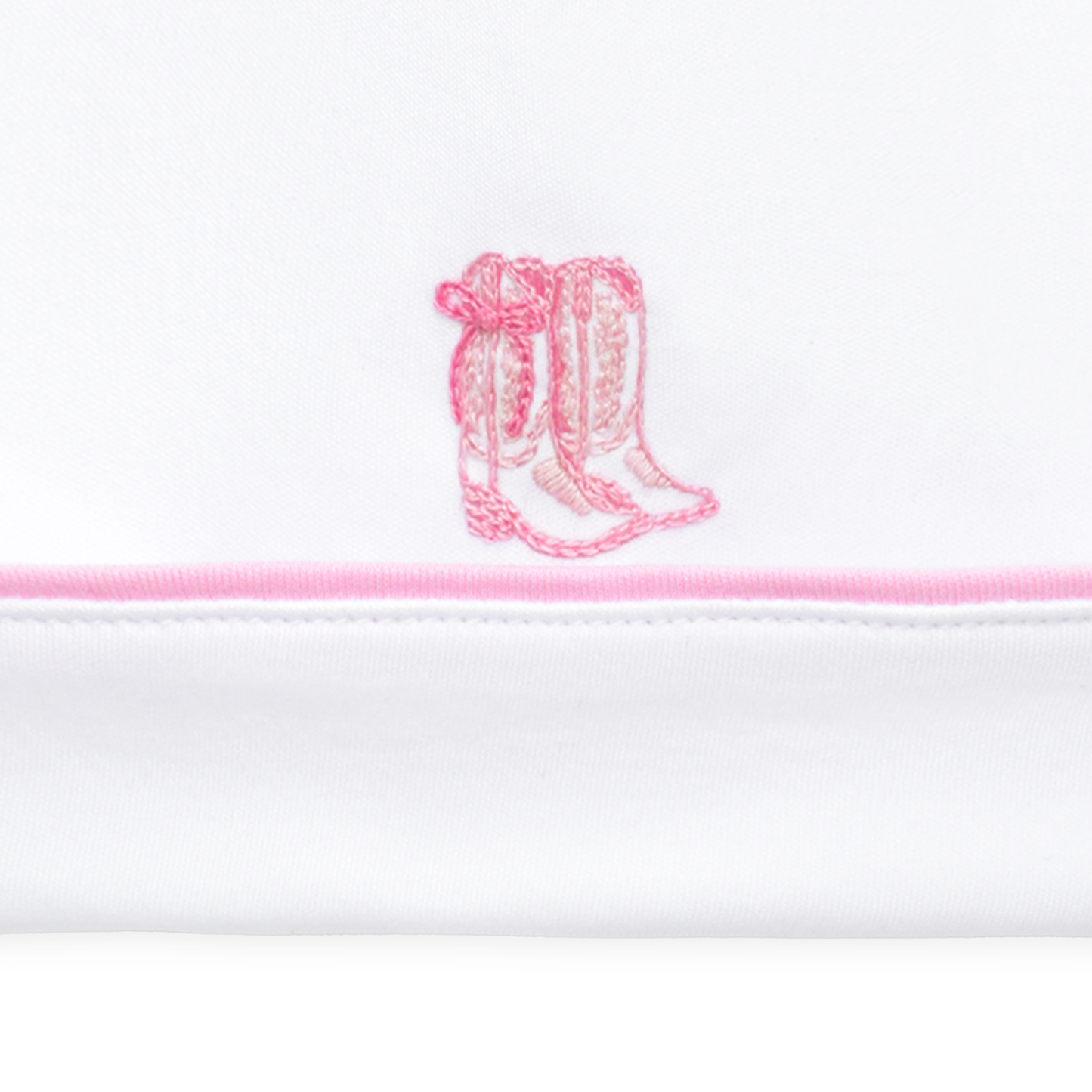 Darling Cowboy Boots Hand-Embroidered Hat - Pink
