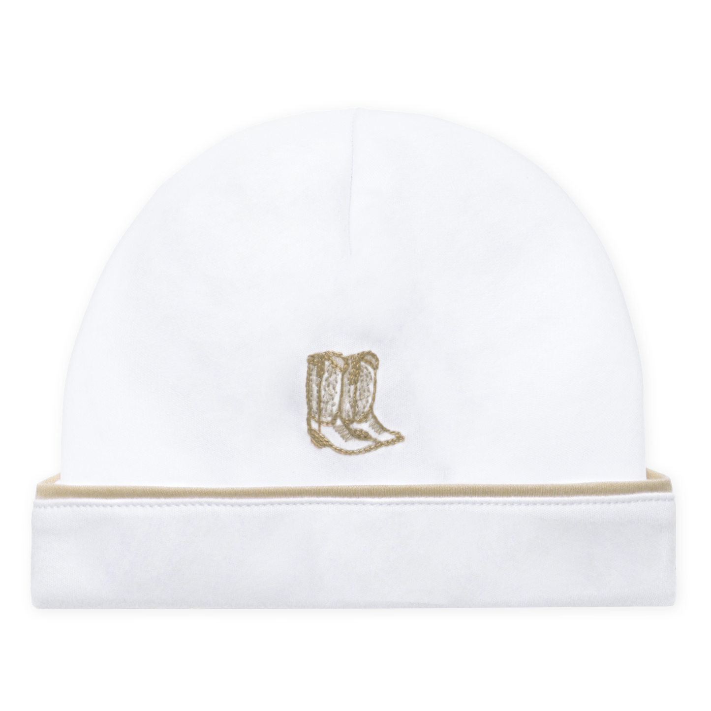 Darling Cowboy Boots Hand-Embroidered Hat - Ivory