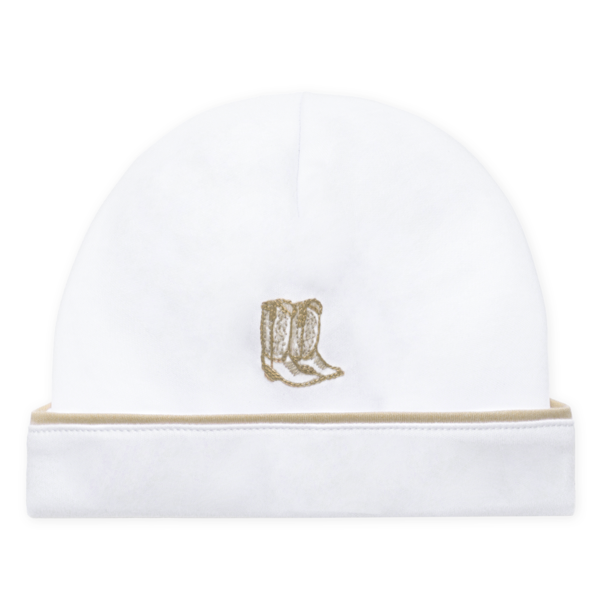 Darling Cowboy Boots Hand-Embroidered Hat - Ivory