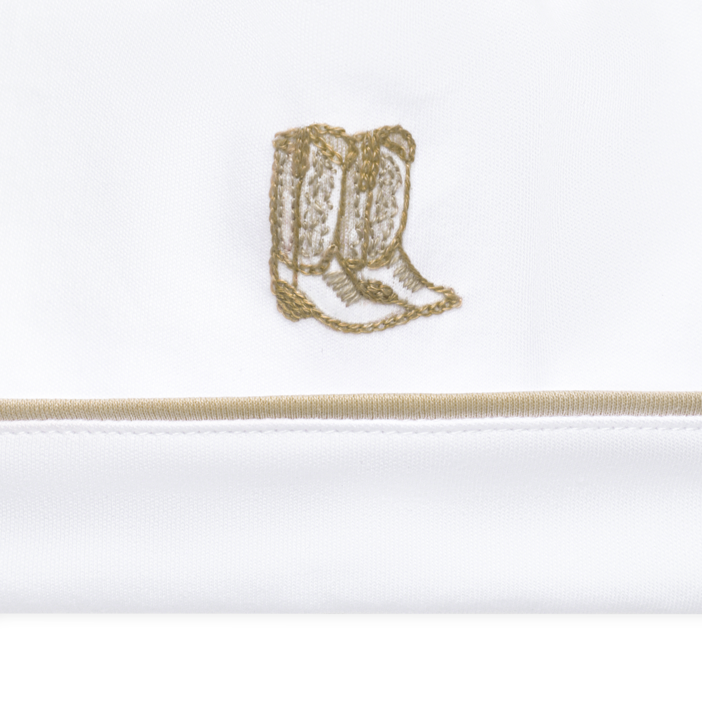 Darling Cowboy Boots Hand-Embroidered Hat - Ivory