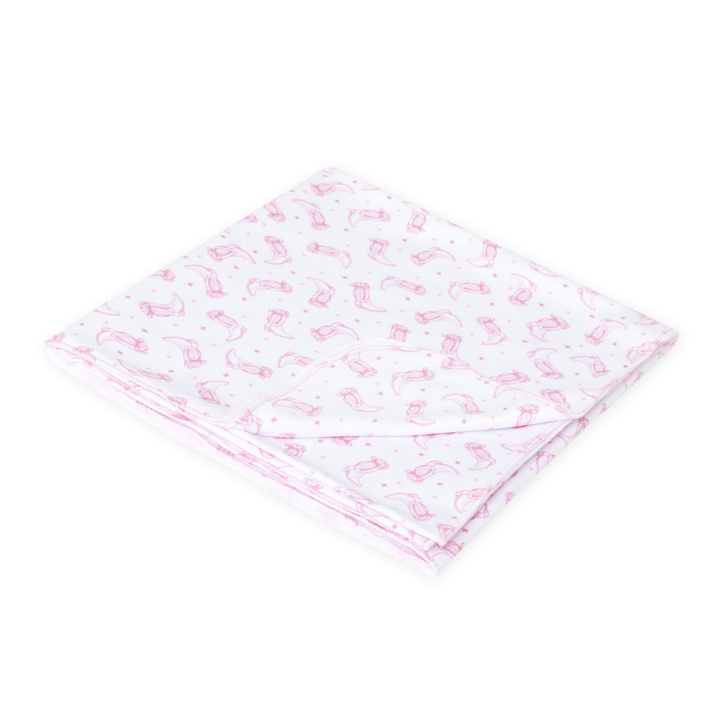 Darling Cowboy Boots Print Swaddle Blanket - Pink