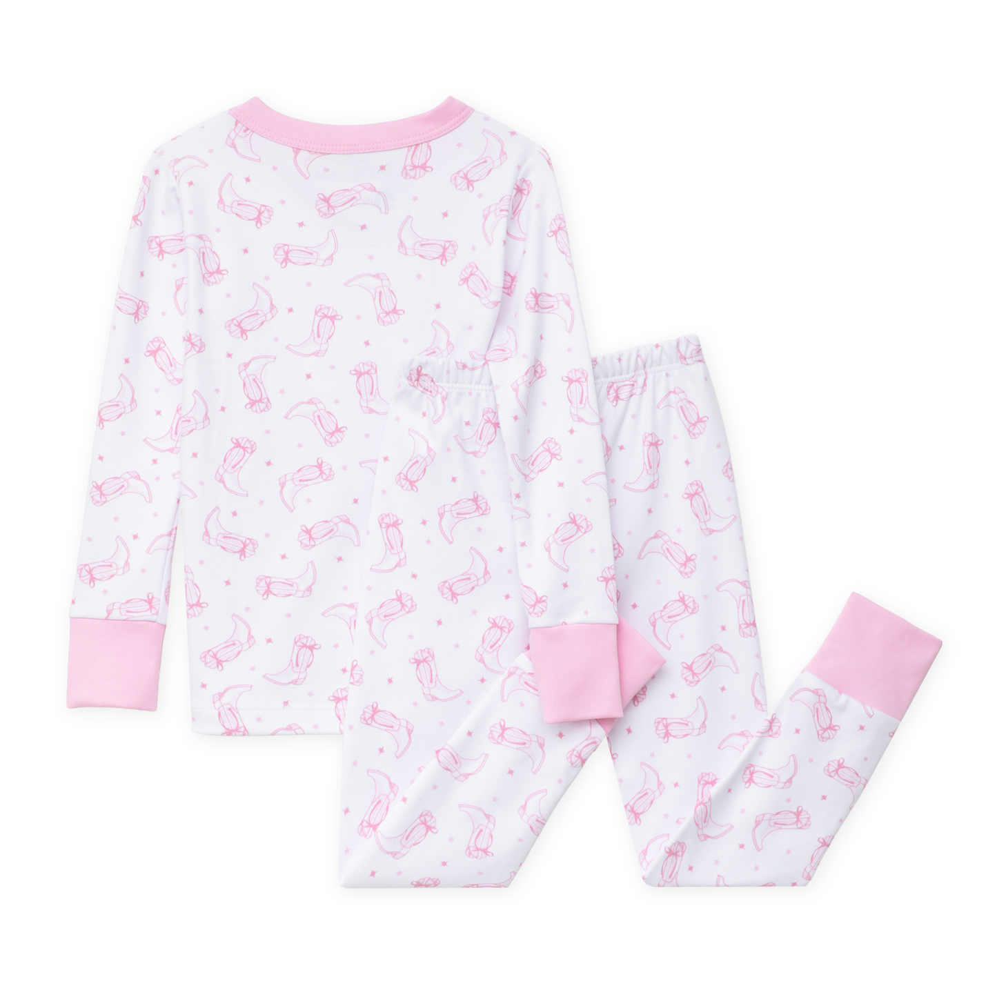 Darling Cowboy Boots Long Pajamas - Pink