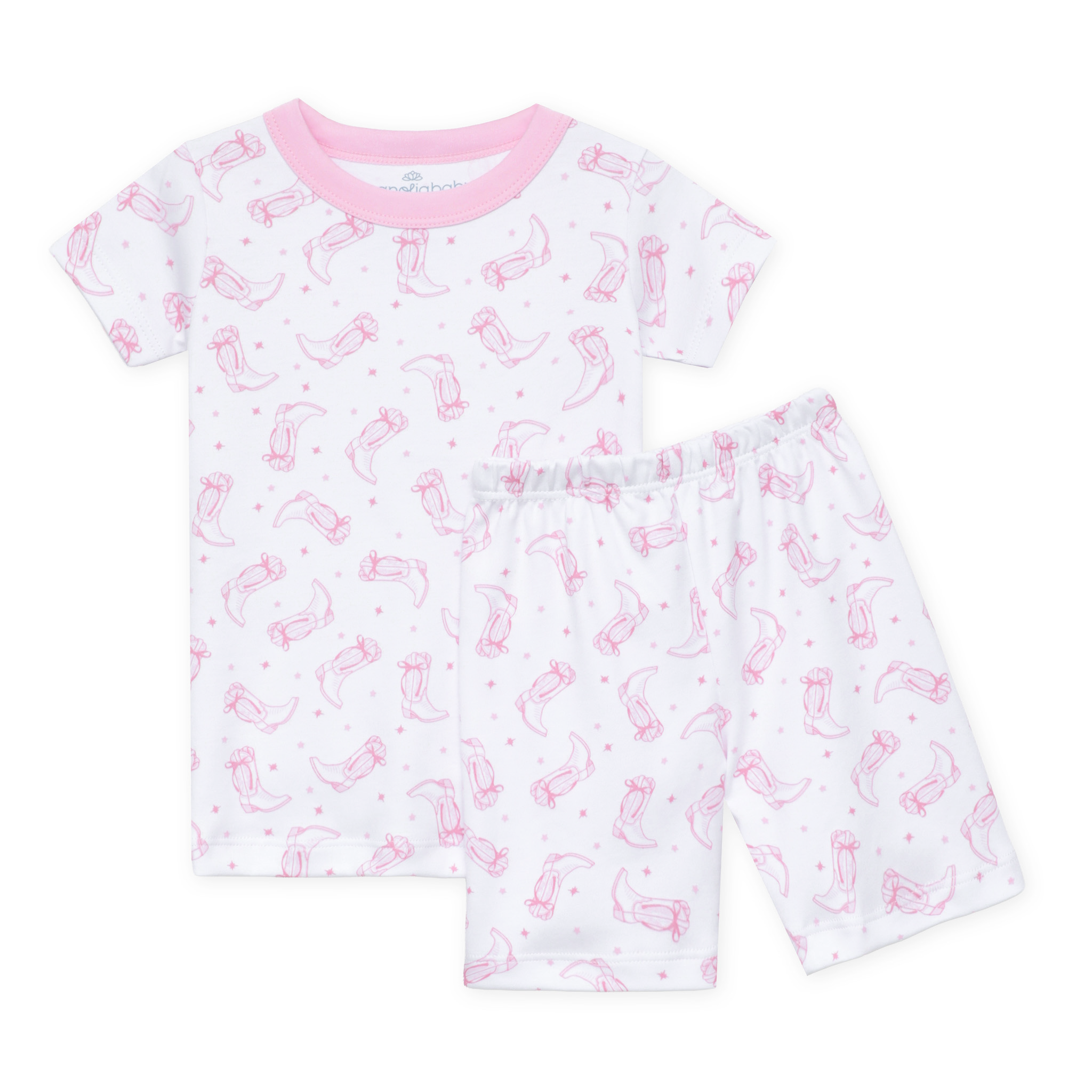 Darling Cowboy Boots Short Pajamas - Pink