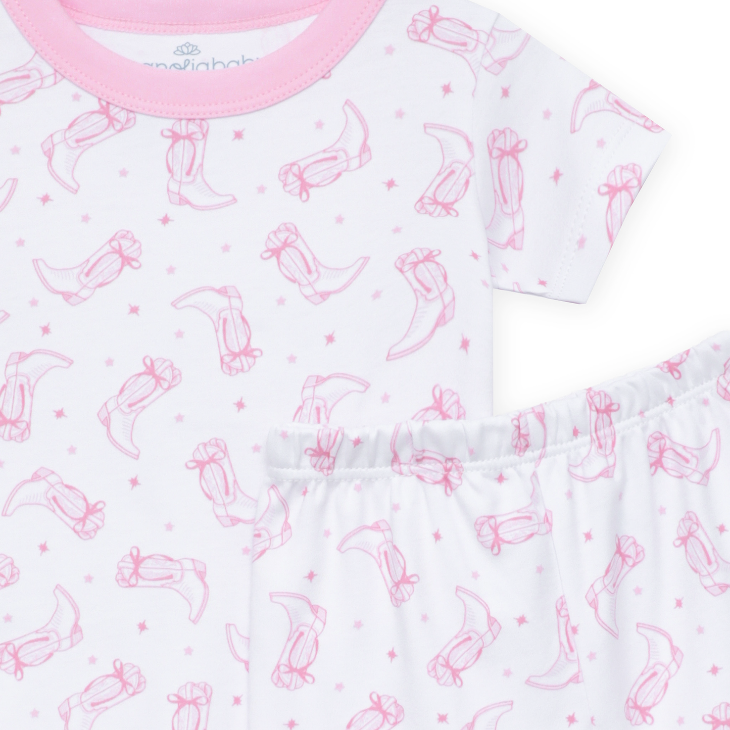 Darling Cowboy Boots Short Pajamas - Pink