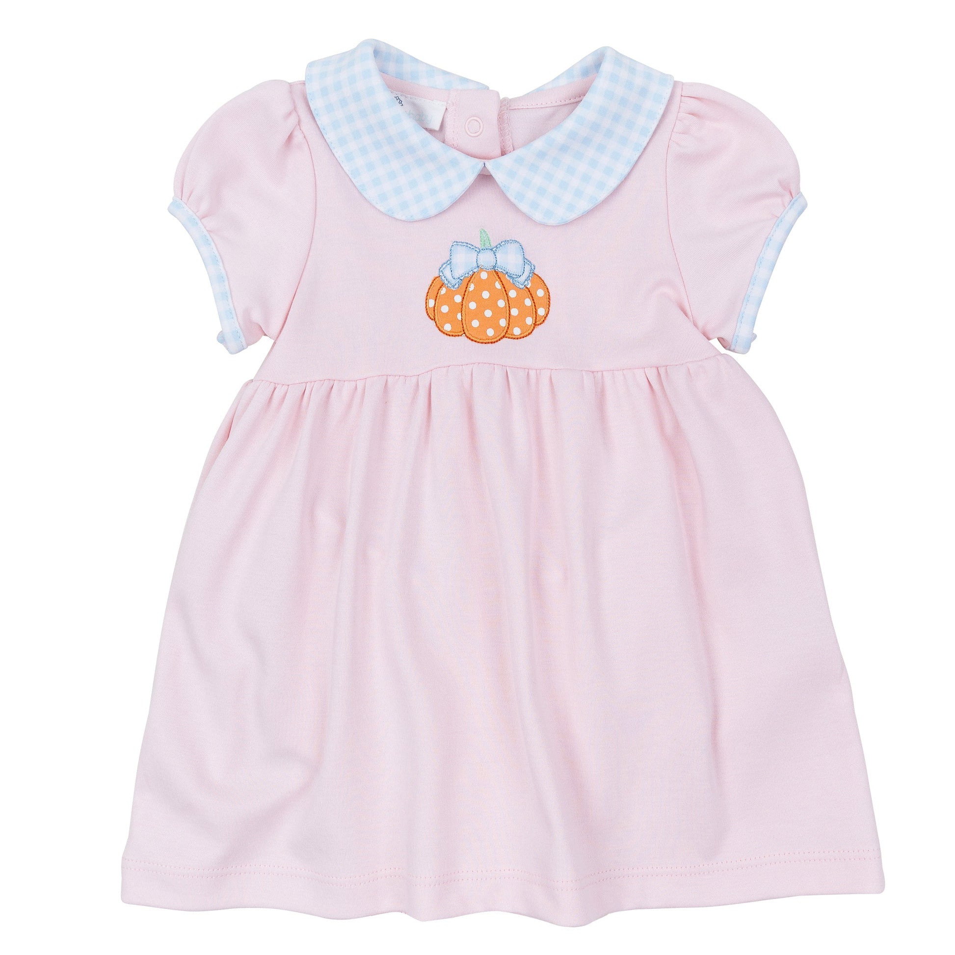 Bowtique Pumpkin Applique Collared Dress - Magnolia Baby Girl