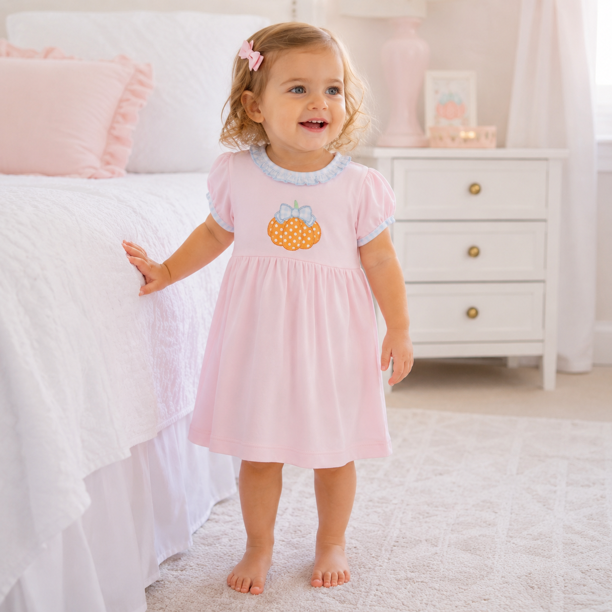 Bowtique Pumpkin Applique Dress