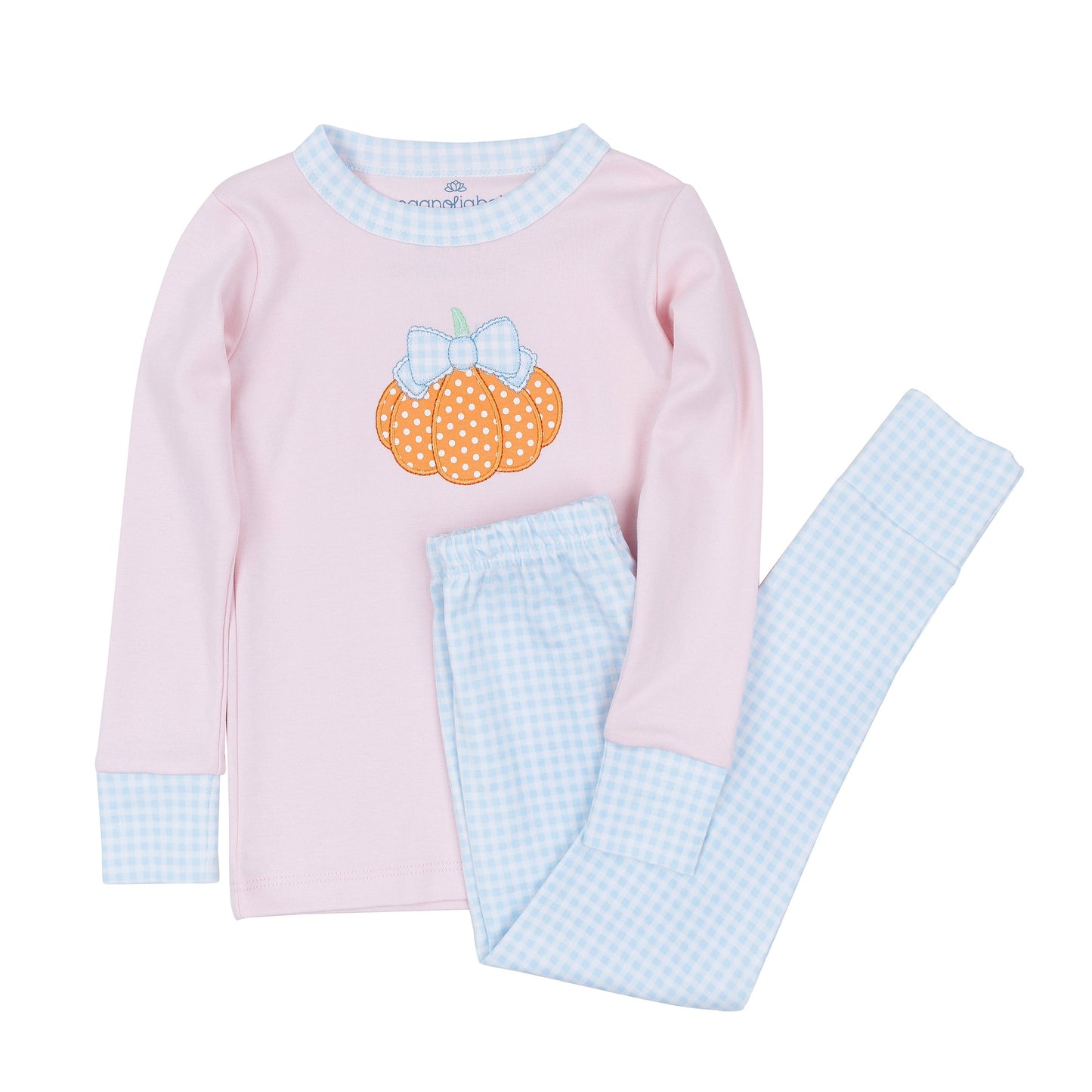 Bowtique Pumpkin Applique Long Pajamas - Magnolia Baby Girl