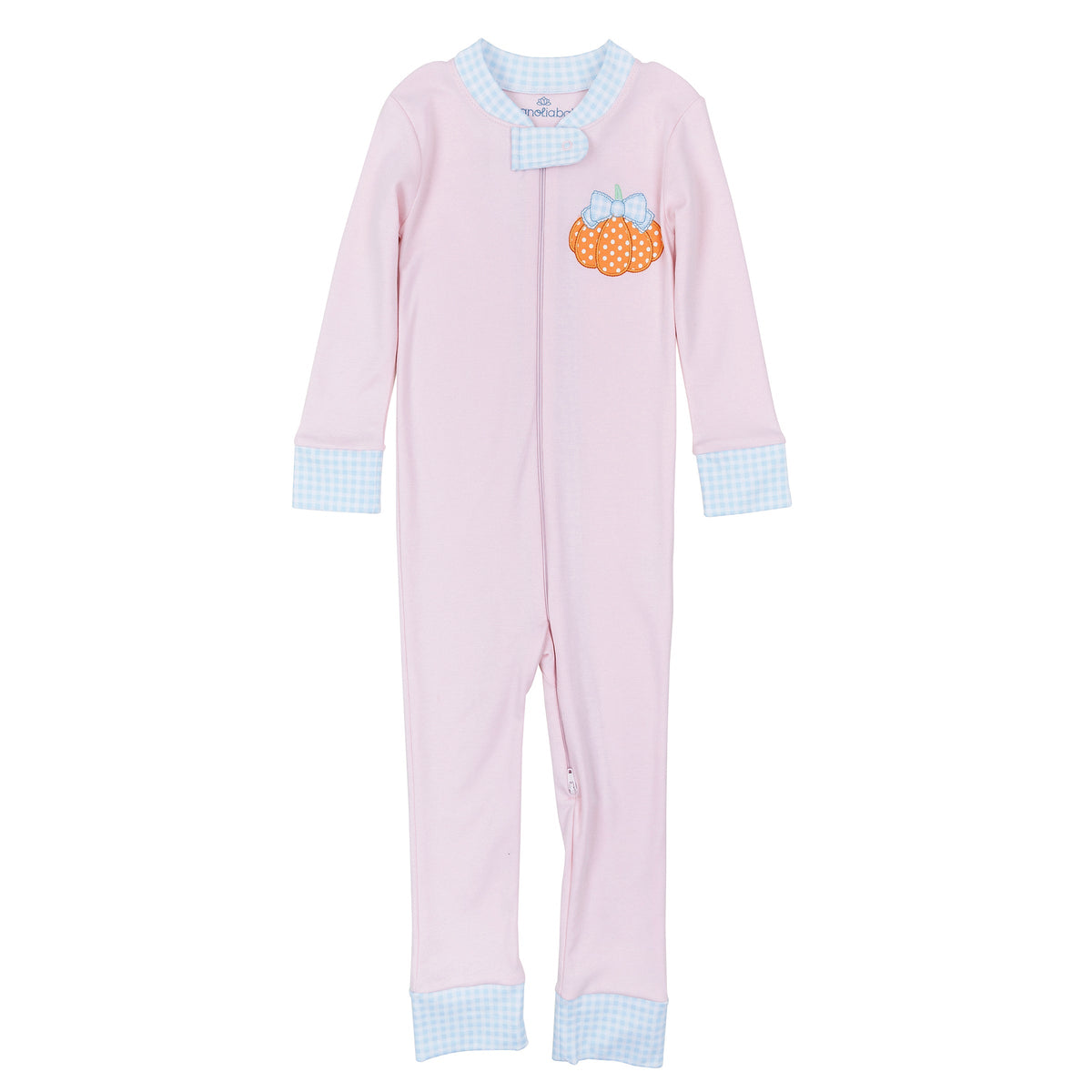 Bowtique Pumpkin Applique Zip Pajamas - Magnolia Baby Girl