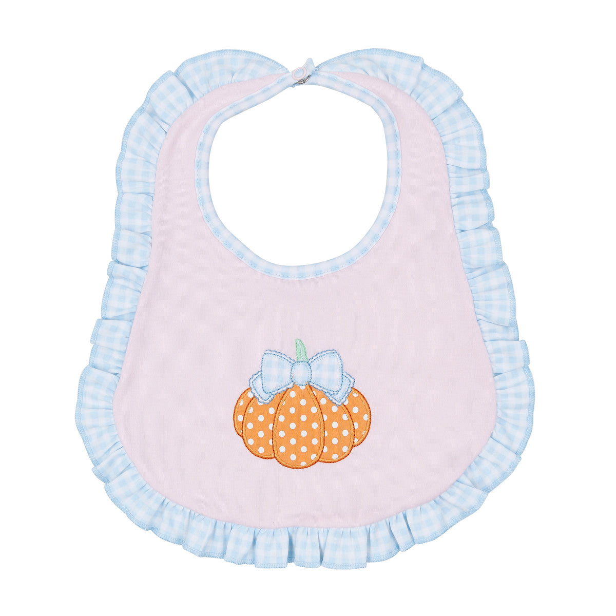 Bowtique Pumpkin Applique Ruffle Bib - Magnolia Baby Girl