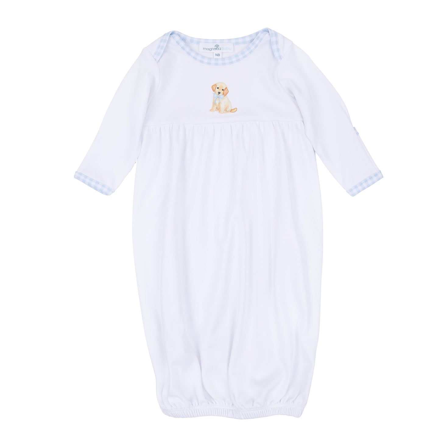 Sweet Golden Gathered Gown - Light Blue
