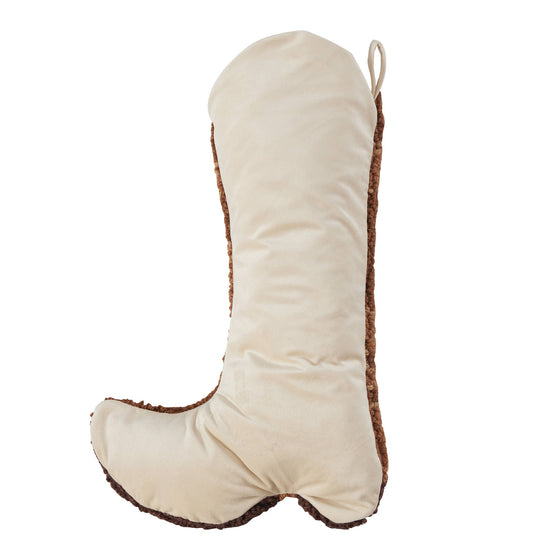 Brown Cowboy Boot Christmas Stocking