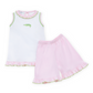 Bayou Baby Hand-Embroidered Ruffle Short Set - Pink