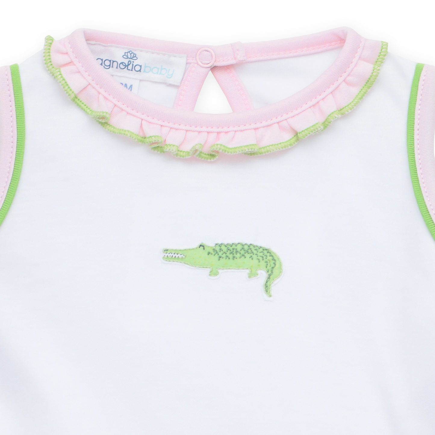 Bayou Baby Hand-Embroidered Ruffle Short Set - Pink